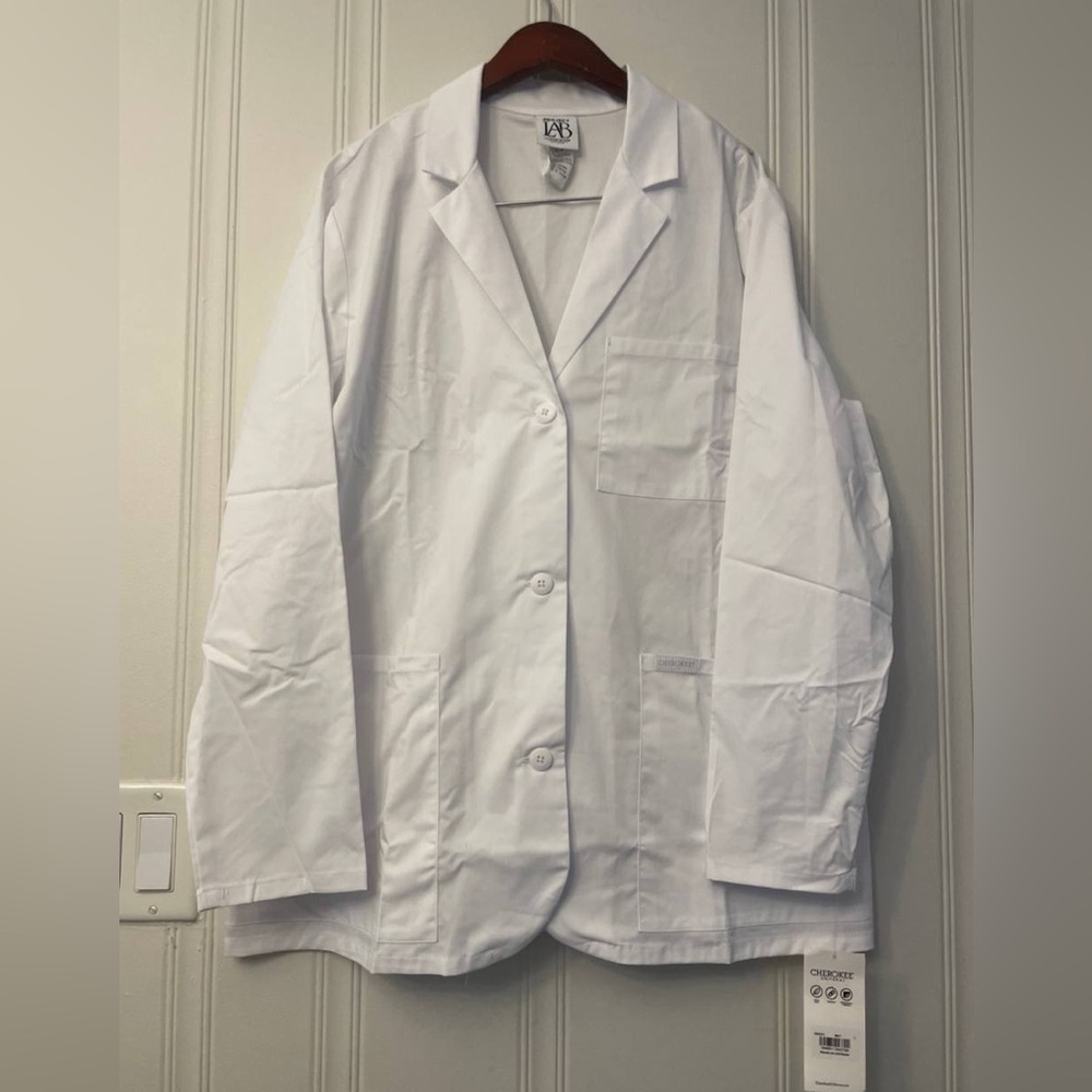NEW White Lab Coat with Button Closure